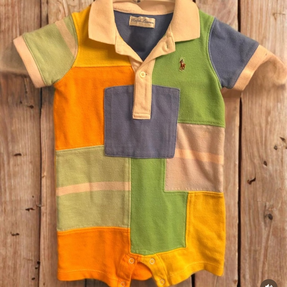 Vibrant Patchwork Kids Polo Shirt